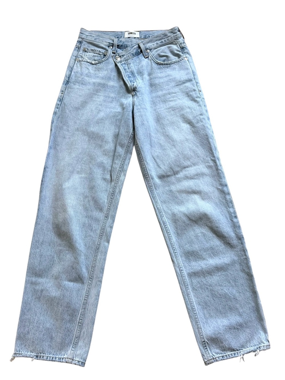 AGOLDE Criss Cross Upsized Jean Size 25 Blue High Rise Wide Leg Rigid Denim